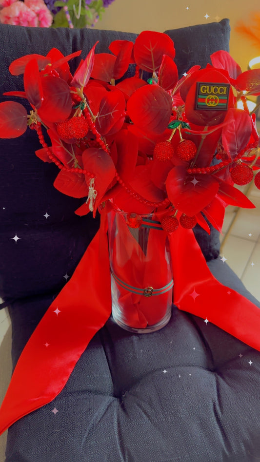 Gush Red Vase- A Bold Statement of Elegance