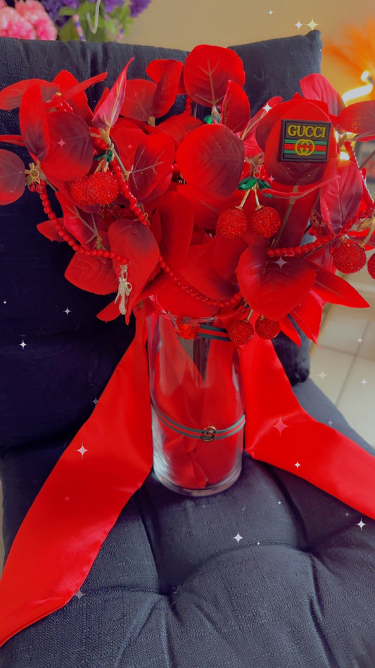 Gush Red Vase- A Bold Statement of Elegance