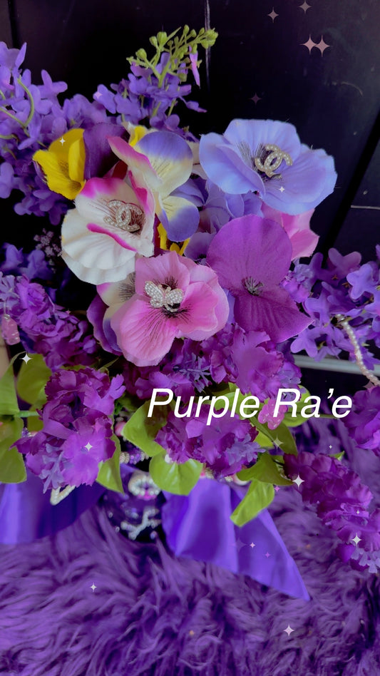 Purple Ra’e Floral Arrangement – Elegant Artificial Flower Vase for Home & Gifts