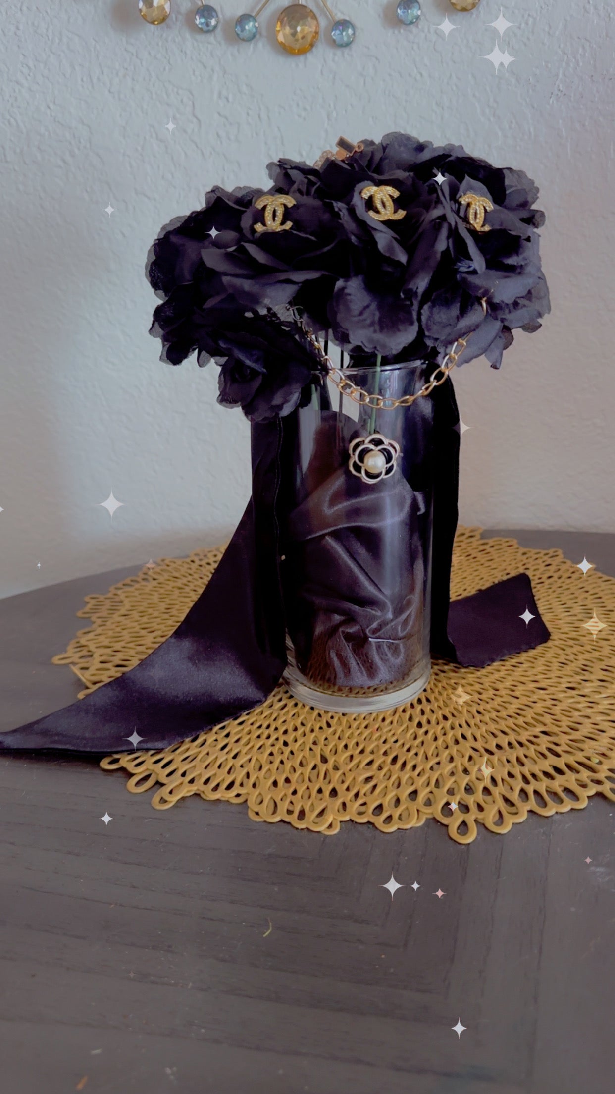 Luxury Floral Arrangement - White & Pink Bouquet Inspired by Chanel for Home Décor