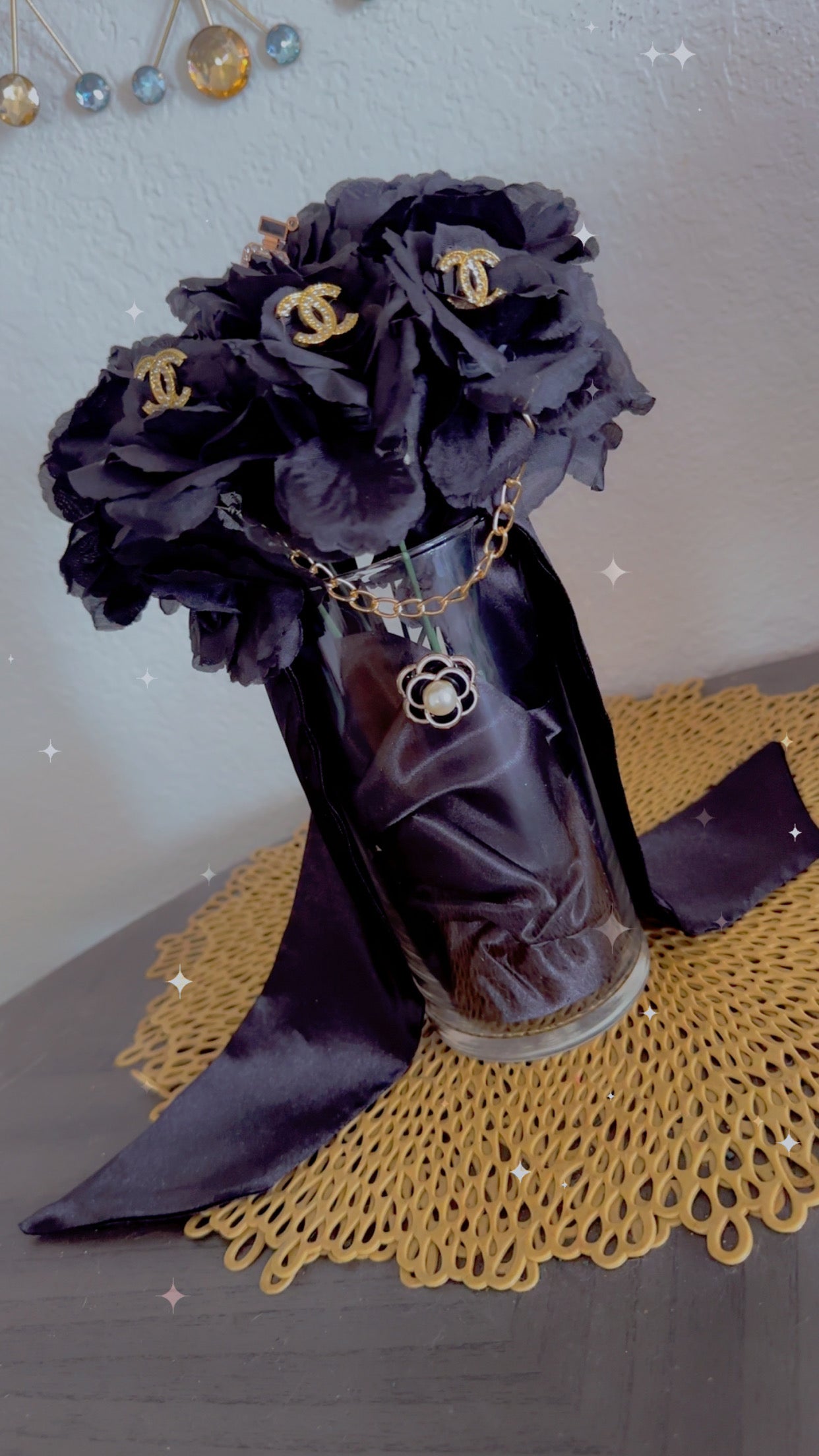 Luxury Floral Arrangement - White & Pink Bouquet Inspired by Chanel for Home Décor